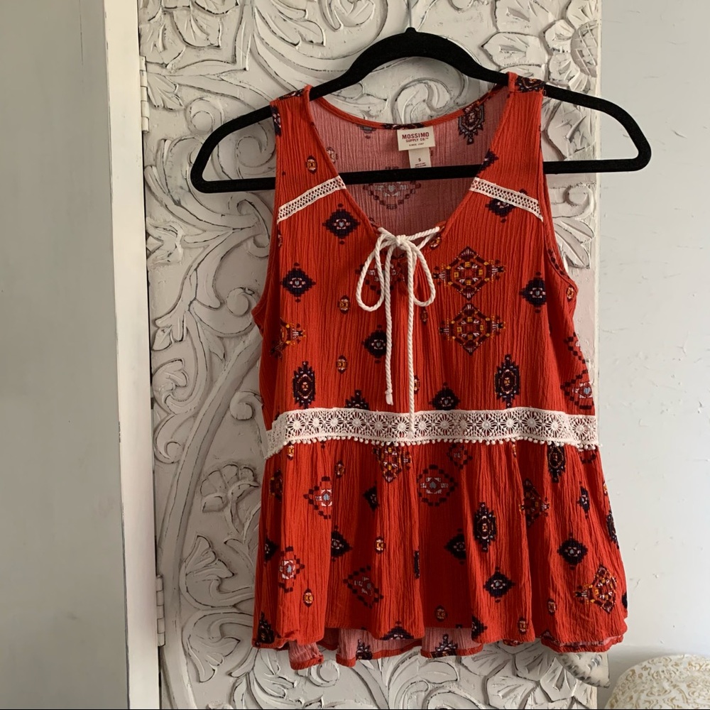 Mossimo Orange Sleeveless Flowy Top